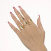 Wholesale Women's Stainless Steel Enamel Glaze Love Open Ring With Heart Shape Pattern 18K Real Gold Plated High Texture Light Luxury Jewelry