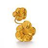 Wholesale Women's Stainless Steel Exaggerated Flower Ring 18K Gold Plated