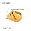 Wholesale Women's Stainless Steel Exaggerated Spherical Ring With Geometric Design And 18K Gold Electroplating Fashion Personality Trendy Jewelry