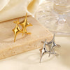 Wholesale Women's Stainless Steel Exaggerated Star Design 18K Gold Plated Ring