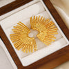 Wholesale Women's Stainless Steel Fan Earrings 18K Gold Plated With Exaggerated Style