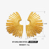 Wholesale Women's Stainless Steel Fan Earrings 18K Gold Plated With Exaggerated Style