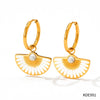 Wholesale Women's 316 Stainless Steel Fan Earrings With Geometric Pattern And Electroplating Process Simple Fashion Atmosphere Niche Design