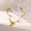 Wholesale Women's Stainless Steel Fashion Anklets With Bow And Letters Numbers Text Pattern