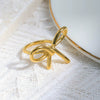 Wholesale Women's Stainless Steel Fashion Bow Ring With Electroplating