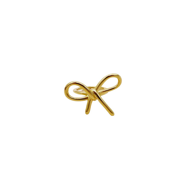 Wholesale Women's Stainless Steel Fashion Bow Ring With Electroplating
