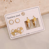 Wholesale Women's Stainless Steel Fashion Earrings With Star And Heart Shape Patterns Electroplated