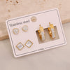 Wholesale Women's Stainless Steel Fashion Earrings With Star And Heart Shape Patterns Electroplated