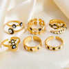 Wholesale Women's Stainless Steel Fashion Jewelry Electroplated Ring With Heart Wave Geometric Animal Zodiac Letter Number And Text Patterns