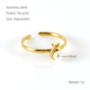 Wholesale Women's Stainless Steel Fashion Open Ring With Geometric Design And Electroplating Treatment