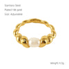 Wholesale Women's Stainless Steel Fashion Open Ring With Geometric Design And Electroplating Treatment