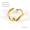 Wholesale Women's Stainless Steel Fashion Open Ring With Geometric Design And Electroplating Treatment