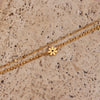 Wholesale Women's Stainless Steel Fashion Simple Lip Chain Figaro Chain Double Layer Daisy Geometric Bracelet With Electroplating