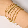 Wholesale Women's Stainless Steel Fine Blade Chain Twist Chain Geometric Pattern Bracelet With Pvdp Furnace Real Gold Processing
