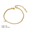 Wholesale Women's Stainless Steel Fine Blade Chain Twist Chain Geometric Pattern Bracelet With Pvdp Furnace Real Gold Processing