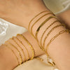 Wholesale Women's Stainless Steel Fine Blade Chain Twist Chain Geometric Pattern Bracelet With Pvdp Furnace Real Gold Processing
