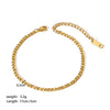 Wholesale Women's Stainless Steel Fine Blade Chain Twist Chain Geometric Pattern Bracelet With Pvdp Furnace Real Gold Processing
