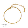 Wholesale Women's Stainless Steel Fine Blade Chain Twist Chain Geometric Pattern Bracelet With Pvdp Furnace Real Gold Processing