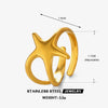 Wholesale Women's Stainless Steel Fivepointed Star Ring With Electroplating Treatment