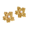 Wholesale Women's Stainless Steel Floral Stamped Earrings