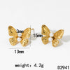 Wholesale Women's Stainless Steel Flower And Bow Earrings With Electroplating