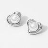 Wholesale Women's Stainless Steel Flower And Bow Earrings With Electroplating