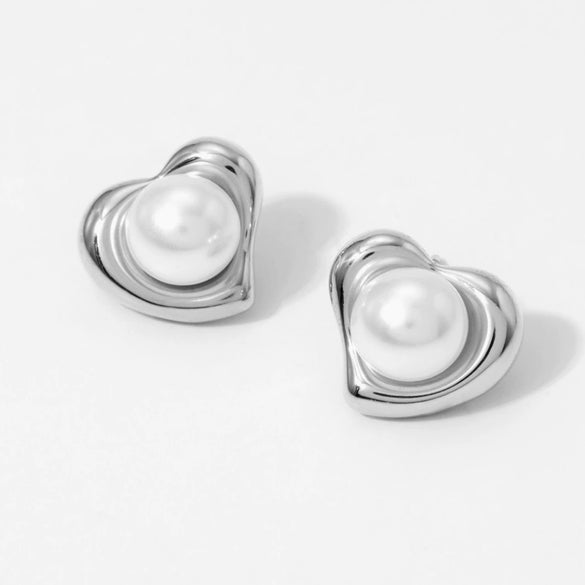 Wholesale Women's Stainless Steel Flower And Bow Earrings With Electroplating