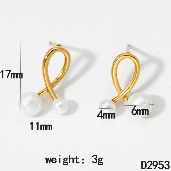 Wholesale Women's Stainless Steel Flower And Bow Earrings With Electroplating