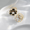 Wholesale Women's Stainless Steel Flower And Heart Shape Retro Fashion Ring With Electroplating