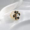 Wholesale Women's Stainless Steel Flower And Heart Shape Retro Fashion Ring With Electroplating