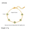 Wholesale Women's Stainless Steel Flower Cross Chain Necklace And Bracelet 18K Gold Electroplated