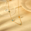 Wholesale Women's Stainless Steel Flower Cross Chain Necklace And Bracelet 18K Gold Electroplated