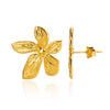 Wholesale Women's Stainless Steel Flower Design Earrings With Electroplating Retro Simple And Fashionable
