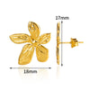 Wholesale Women's Stainless Steel Flower Design Earrings With Electroplating Retro Simple And Fashionable