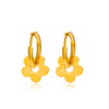 Wholesale Women's Stainless Steel Flower Earrings With 18K Gold Plated Electroplating