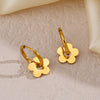 Wholesale Women's Stainless Steel Flower Earrings With 18K Gold Plated Electroplating