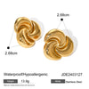 Wholesale Women's Stainless Steel Flower Geometric Earrings With Electroplating