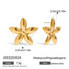 Wholesale Women's Stainless Steel Flower Geometric Earrings With Electroplating
