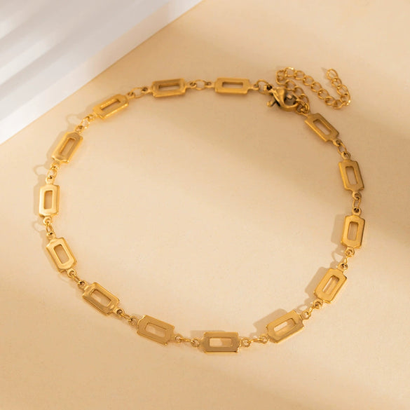 Wholesale Women's Stainless Steel Flower Heart Square Bead Bracelet With Star Pattern And Electroplating For Summer
