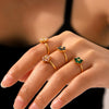 Wholesale Women's Stainless Steel Flower Inlaid Open Ring With Electroplating Treatment Light Luxury French Style