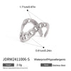 Wholesale Women's Stainless Steel Flower Pattern Electroplated Modern Minimalist Adjustable Opening Ring Jewelry