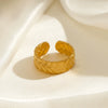 Wholesale Women's Stainless Steel Flower Pattern Hip Hop Style Ring With Electroplating