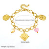 Wholesale Women's Stainless Steel Flower Patterned Pendant Bracelet With Electroplating Fashion Design