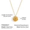 Wholesale Women's Stainless Steel Flower Pendant Necklace With Pvd Furnace Vacuum Real Gold Plating And Oshaped Chain