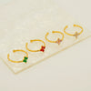 Wholesale Women's 316L Stainless Steel Flower Ring With Inlaid Zircon And Electroplating Treatment