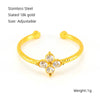 Wholesale Women's 316L Stainless Steel Flower Ring With Inlaid Zircon And Electroplating Treatment