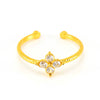 Wholesale Women's 316L Stainless Steel Flower Ring With Inlaid Zircon And Electroplating Treatment