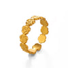 Wholesale Women's Stainless Steel Flower Ring With 18K Gold Plated Electroplating