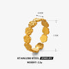 Wholesale Women's Stainless Steel Flower Ring With 18K Gold Plated Electroplating