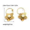 Wholesale Women's Stainless Steel Flower Tassel Pearl Earrings With Electroplating